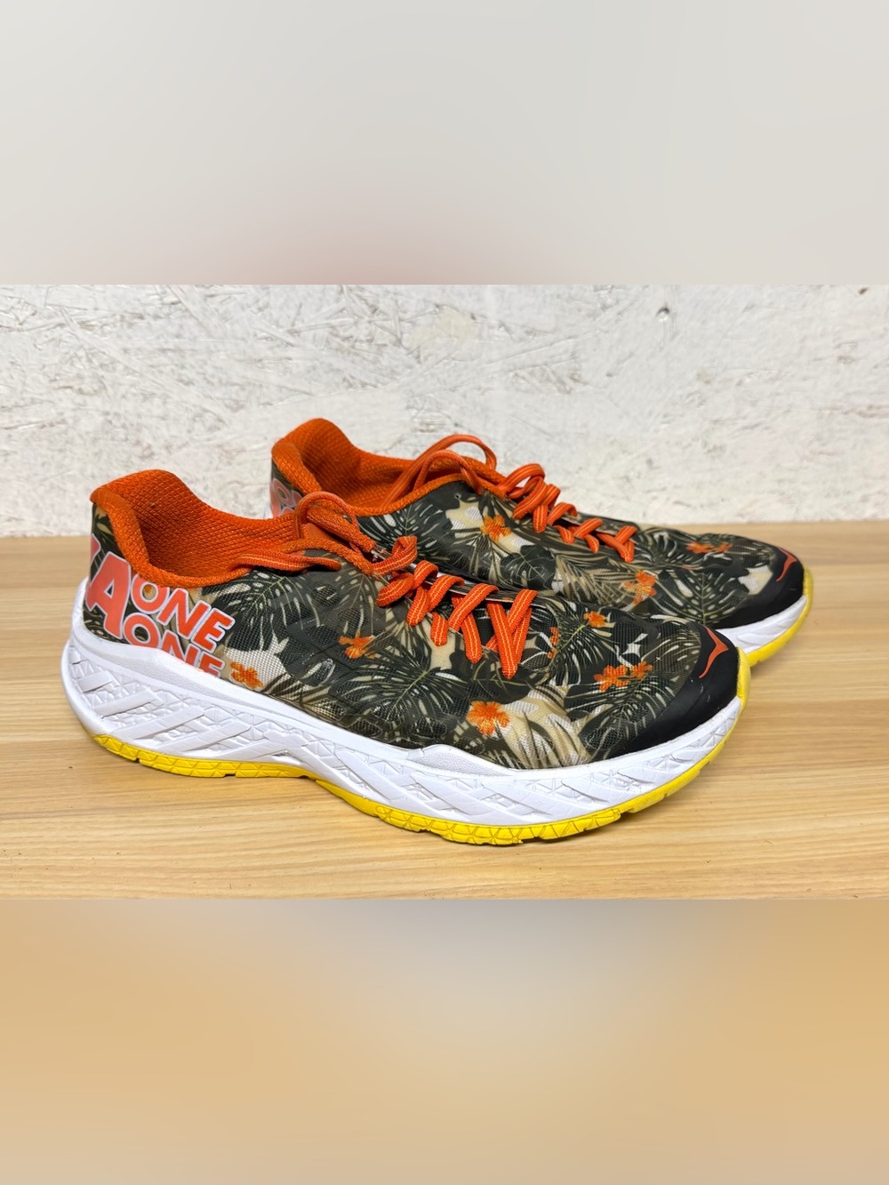 Hoka One One Women's Tropical Black Orange Floral Running Sneakers